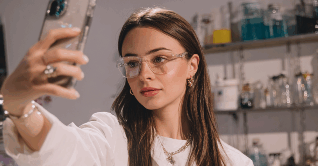 Jeune fille faisant sa video UGC pour Tiktok